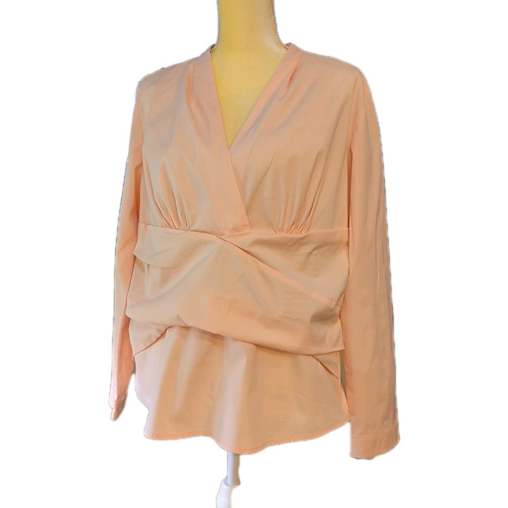 NYJD‎ Women's Size XL Lined Pink Blouse Long Sleeve Side Zipper Business Casual